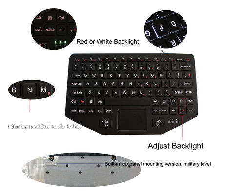 لوحة مفاتيح صناعية متينة مع لوحة إضاءة خلفية للوحة اللمس