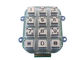 لوحة جبل 12 مفاتيح معدنية لوحة المفاتيح الميكانيكية سبائك الزنك IP65 للوصول الدخول كشك