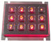 12 مفتاح USB IP65 حركيّ معدن لوحة أرقام مع أحمر أو أزرق الخلفية مخرب مقاوم