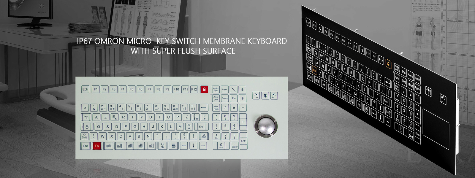 لوحة المفاتيح الصناعية مع لوحة اللمس