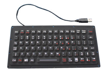 لوحة المفاتيح IP65 81 مفاتيح رقيقة الأسود سيليكون المطاط، 222.0mm X 100MM X 9.1mm الحجم
