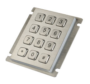 12 مفاتيح لوحة المفاتيح IP65 الغبار واقية السكتة الدماغية طويلة الفولاذ المقاوم للصدأ مع كبار تركيب لوحة