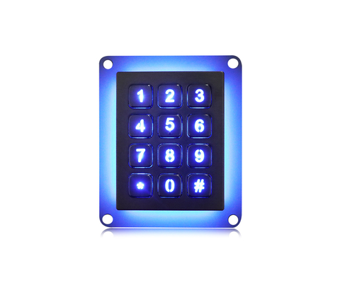 12 لوحة مفاتيح رقمية مضادة للتخريب بإضاءة خلفية معدنية لآلة النقدية