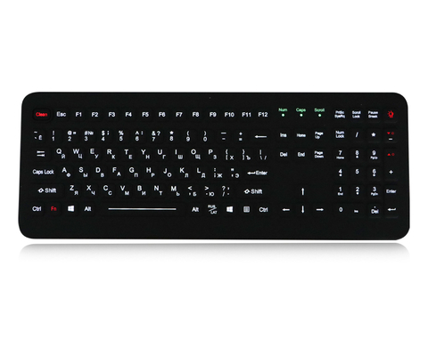108 مفاتيح لوحة مفاتيح صناعية سيليكون IP68 سطح مكتب بإضاءة خلفية مقاومة للماء