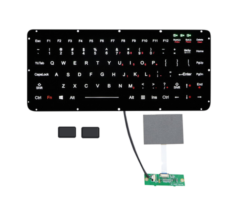 لوحة مفاتيح مدمجة من مطاط السيليكون مع إضاءة خلفية 2 مفاتيح ماوس خارجية