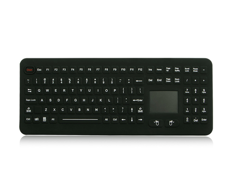 لوحة مفاتيح صناعية صلبة من السيليكون مع لوحة لمس، لوحة مفاتيح طبية قابلة للغسيل من السيليكون