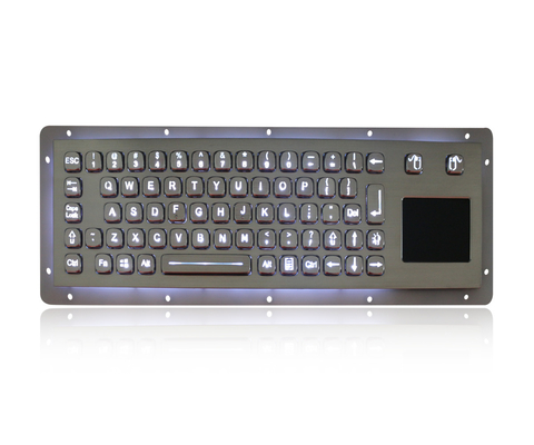 لوحة مفاتيح USB مضاءة خلفياً من الفولاذ المقاوم للصدأ IP65 مع لوحة لمس قوية
