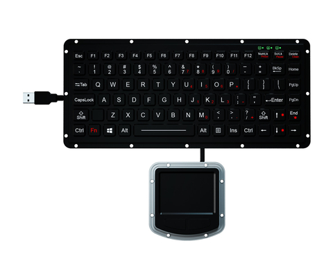 لوحة مفاتيح عسكرية من المطاط السيليكون IP65 PS2 USB مع لوحة لمس 400DPI