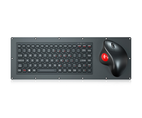 لوحة مفاتيح صناعية من الدرجة العسكرية مع مفاتيح وظيفة FN وفرشاة Trackball الضوئية