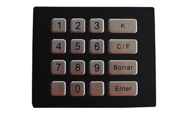 IP67 لوحة المفاتيح الرقمية المعدنية 16 مفتاحًا للتحكم في الوصول إلى أجهزة الصراف الآلي الأمنية