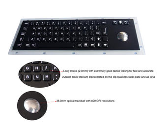 لوحة مفاتيح محمولة على لوحة IP67 مع لوحة مفاتيح معدنية سوداء Trackball