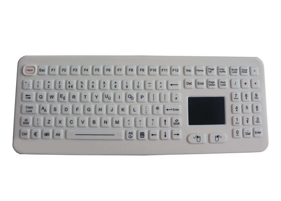 لوحة مفاتيح طبية من مطاط السيليكون PS2 مقاومة للماء 17mA مع لوحة اللمس