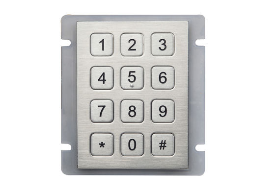 لوحة مفاتيح معدنية صناعية قابلة للغسل مضادة للبكتيريا 4x4 لوحة مفاتيح ماكينة الصراف الآلي