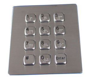 12 مفاتيح والغبار المعدني نقطة لوحة المفاتيح برايل مع مفاتيح شقة واجهة USB