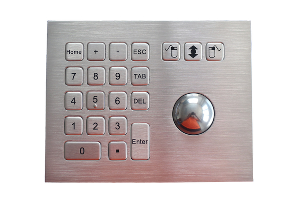 Vandalism Stainless Steel Trackball Pointing Devicel With Integrated Numeric Keypad