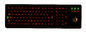 لوحة مفاتيح صناعية معدنية سوداء من الفولاذ المقاوم للصدأ مع إضاءة خلفية كرة التتبع