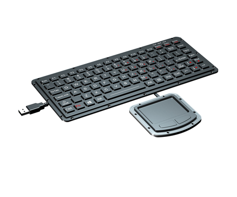 لوحة مفاتيح عسكرية من المطاط السيليكون IP65 PS2 USB مع لوحة لمس 400DPI