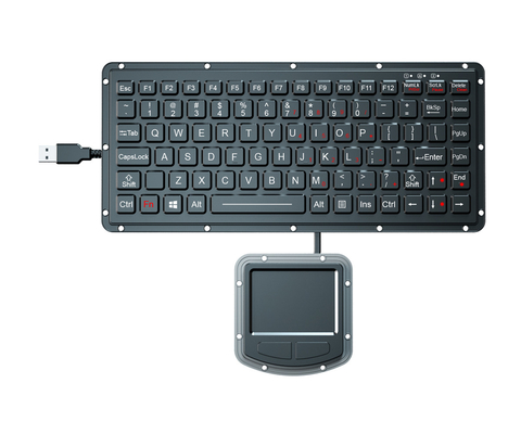 لوحة مفاتيح عسكرية من المطاط السيليكون IP65 PS2 USB مع لوحة لمس 400DPI