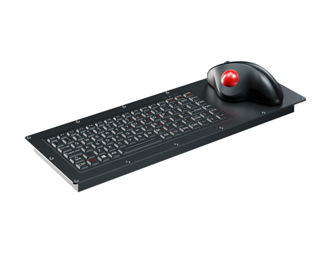 لوحة مفاتيح صناعية من الدرجة العسكرية مع مفاتيح وظيفة FN وفرشاة Trackball الضوئية