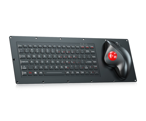 لوحة مفاتيح صناعية من الدرجة العسكرية مع مفاتيح وظيفة FN وفرشاة Trackball الضوئية